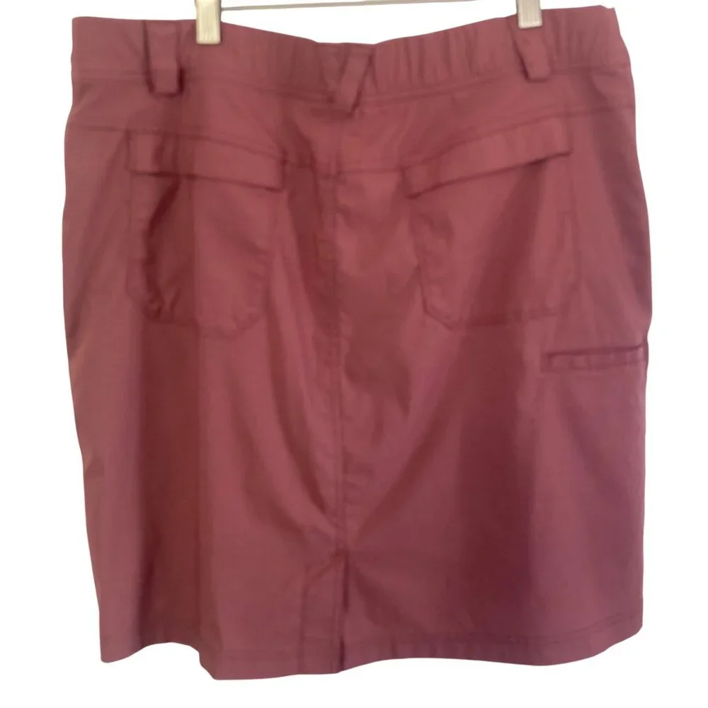 Duluth Trading Womens Dry on the Fly Skort Size 16 Pink Mauve Cargo Hiking - Picture 9 of 10